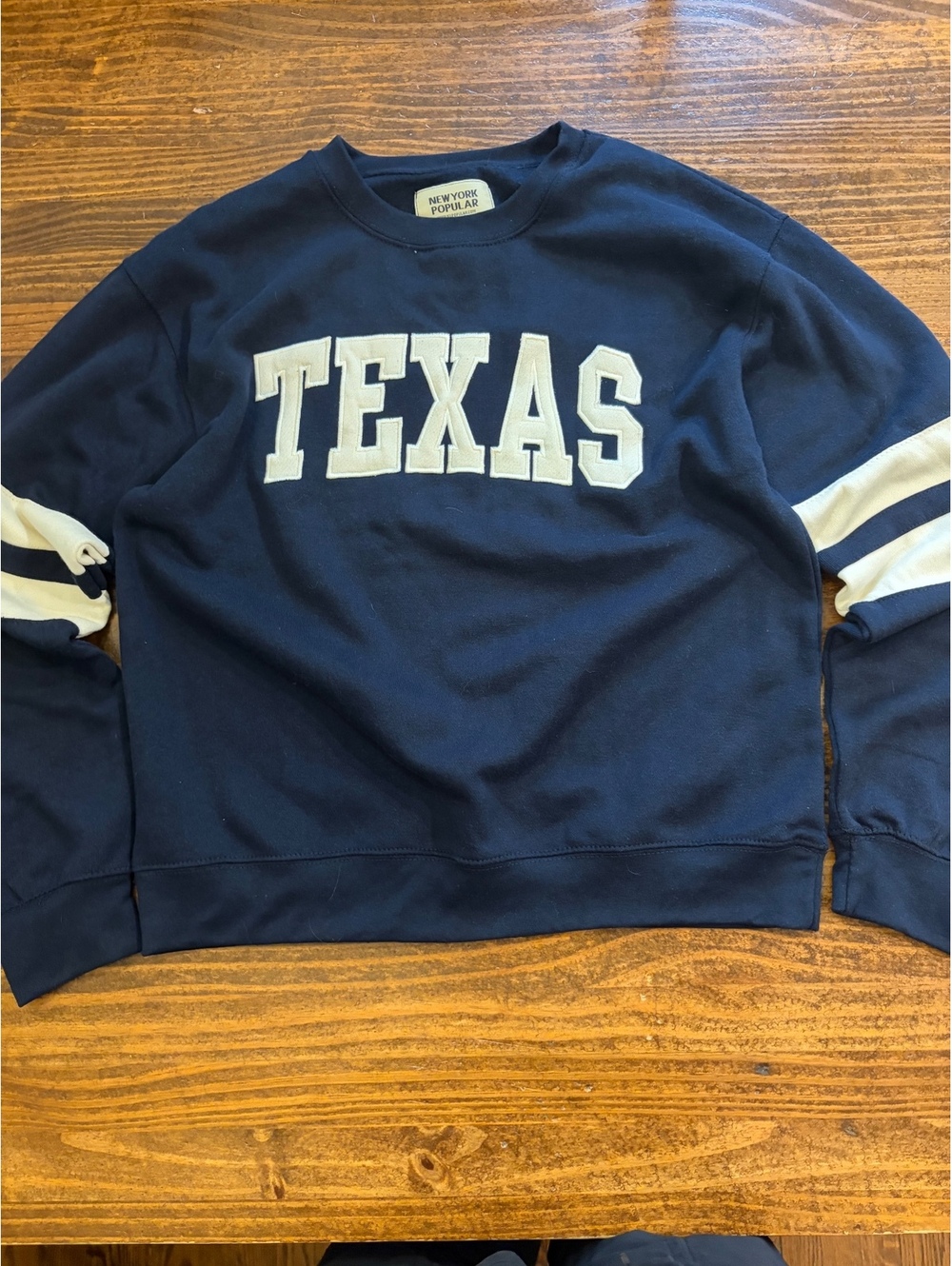 New York Popular Texas Navy Blue Crewneck Sweatshirt Size L